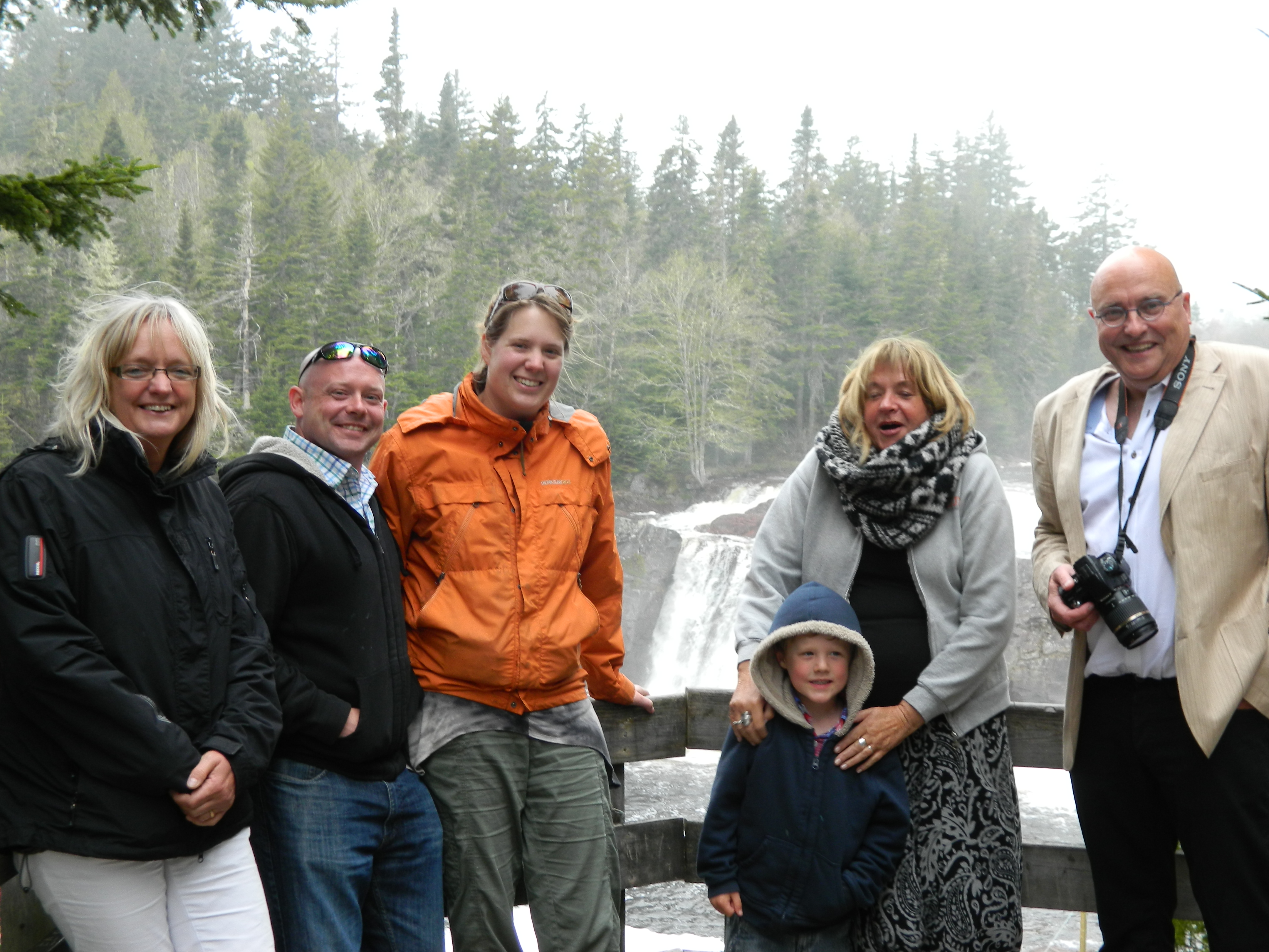 Family picture at Lepreau falls